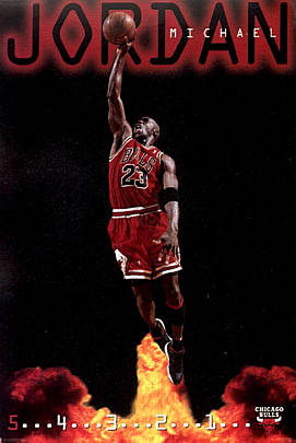 Michael Jordan with basketball